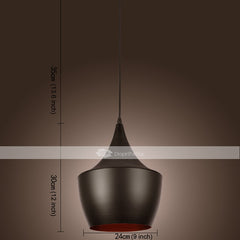 Lustre de Tecto Artístico com Abajur Preto