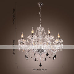 Lustre Estilo Palácio para 8 luzes com Lâmpadas em Formato de Vela