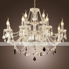 Lustre de Tecto de Estilo Palácio com 12 Luzes em Vela