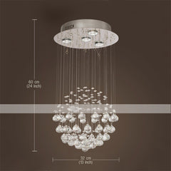 Lustre de Cristal Chandelier K9 com 4 luzes em formato de globo