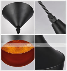 Lustre de Tecto Artístico com Abajur Preto