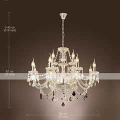 Lustre de Tecto de Estilo Palácio com 12 Luzes em Vela