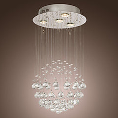 Lustre de Cristal Chandelier K9 com 4 luzes em formato de globo
